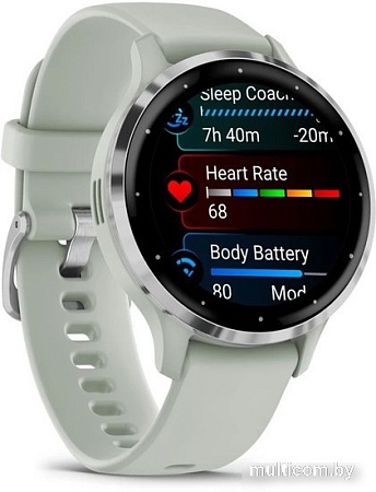 Умные часы Garmin Venu 3S (шалфей, с силиконовым ремешком)