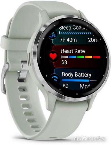 Умные часы Garmin Venu 3S (шалфей, с силиконовым ремешком)