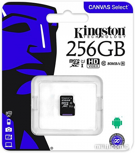 Карта памяти Kingston Canvas Select SDCS/256GBSP microSDXC 256GB