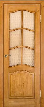 Межкомнатная дверь Юркас ПМЦ № 7 ДО 70x200 (светлый лак, стекло мателюкс бронза матовое)
