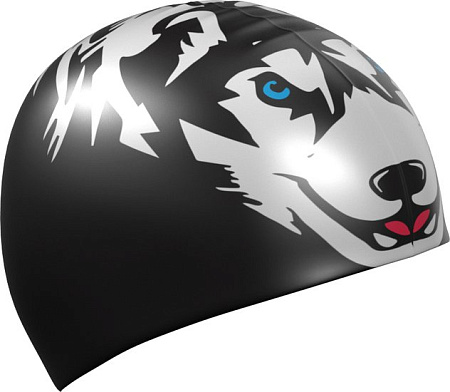 Шапочка для плавания Mad Wave Husky (черный)