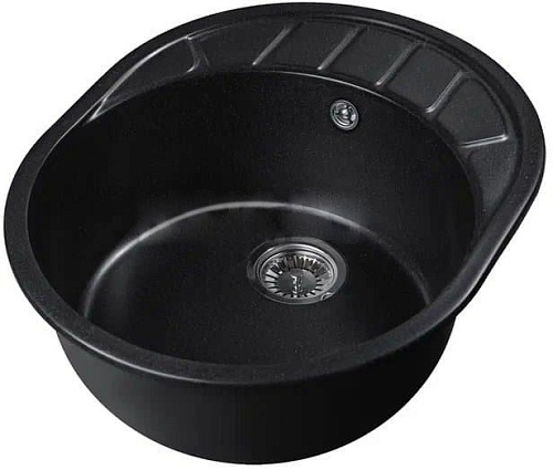 Кухонная мойка Marblan Ovata R (оникс,с сифоном)