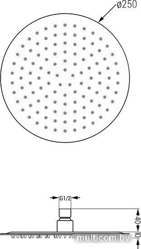 Верхний душ Mexen Slim Fi Black 79225-70