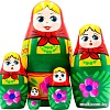 Развивающая игра Брестская Матрешка В зеленом сарафане и красном платке (набор 5 шт)