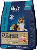 Сухой корм для собак Brit Premium Dog Sensitive ягненок и индейка 8 кг