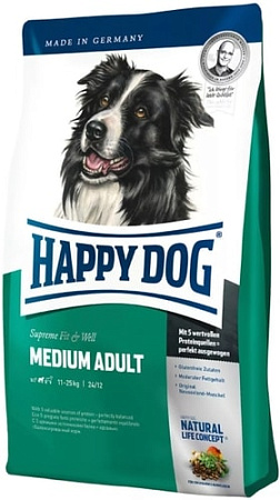 Сухой корм для собак Happy Dog Supreme Fit&Well Medium Adult 12 кг