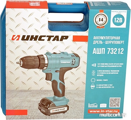 Дрель-шуруповерт Инстар АШП 73212 (с 2-мя АКБ)