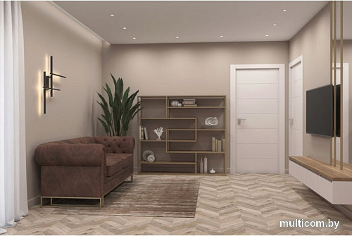 Стеллаж Hype Mebel Зиг-Заг 200x150 (черный/дуб галифакс олово)