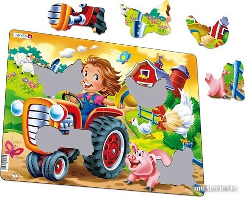 Мозаика/пазл Larsen Дети на ферме. Трактор BM7
