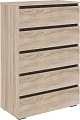 Комод Кортекс-мебель Бари 80 5ш (дуб сонома/дуб сонома/береза)