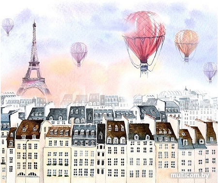 Фотообои Citydecor Акварельный Париж 2 с защитным покрытием 300x254