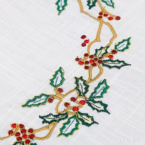 Дорожка на стол Tkano Essential Festive wreath TK24-TR0007 (белый)