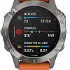 Умные часы Garmin Fenix 6 Sapphire (титановый/оранжевый)