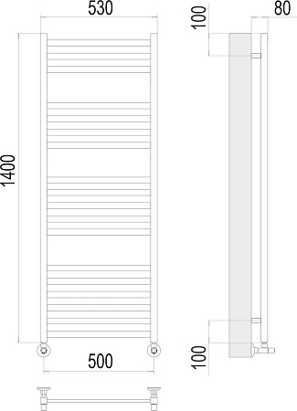 Полотенцесушитель TERMINUS Грета П18 500x1400 (хром)