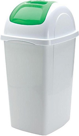 Мусорное ведро Bama Cont.Europa Lt.33 Bianco (33 л, белый/зеленый)