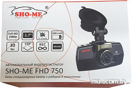Автомобильный видеорегистратор Sho-Me FHD-750