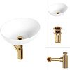 Умывальник Lauter 21652 + клапан 21190G + сифон 21635G (золото)