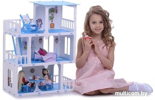 Krasatoys Дом Маргарита с мебелью 000272 (белый/голубой)