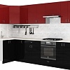 Готовая кухня S-Company Клео глосc 1.2x2.9 левая (черный глянец/бургундский глянец)