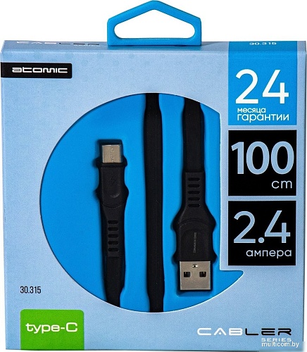 Atomic Cabler 30.315 USB Type-A - USB Type-C (1 м, черный)
