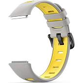 Ремешок Rumi силиконовый для Huawei Band 7 (серый/желтый)