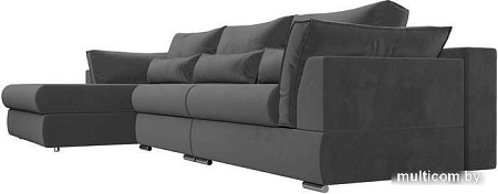 Угловой диван Mebelico Пекин Long 115428L (левый, велюр, серый)