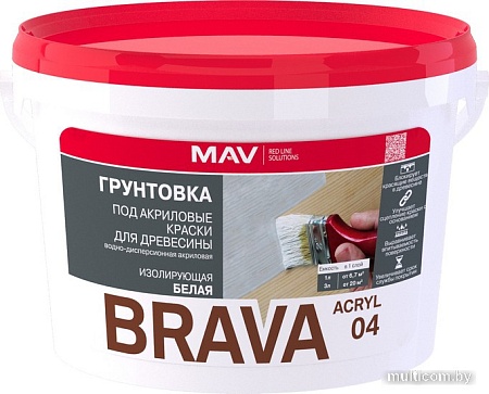 Акриловая грунтовка Brava Acryl 04 (1 л, белый)