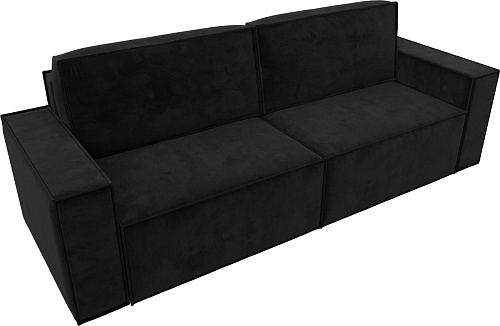 Диван Лига диванов Куба Лайт 129443 (велюр Seven 35 черный)