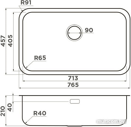 Кухонная мойка Omoikiri Omi 76-U/I IN
