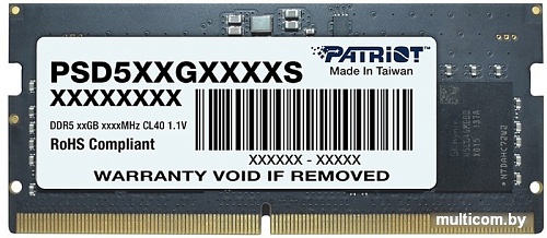 Оперативная память Patriot Signature Line 16ГБ DDR5 5600 МГц PSD516G560081S