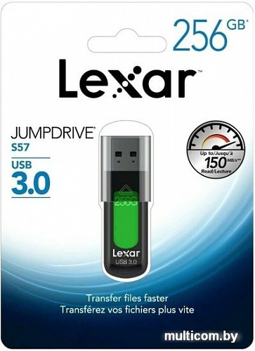 USB Flash Lexar JumpDrive S57 256GB (зеленый)