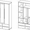 Шкаф распашной Горизонт Вега 3х ств 4 ящика (прованс)