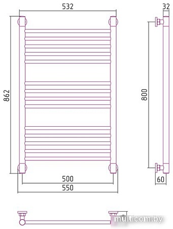 Полотенцесушитель Сунержа Богема+ прямая 800х500 15-0220-8050