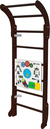 Детский спортивный комплекс Kampfer Baby Step Busyboard (шоколадный/бизиборд белый)