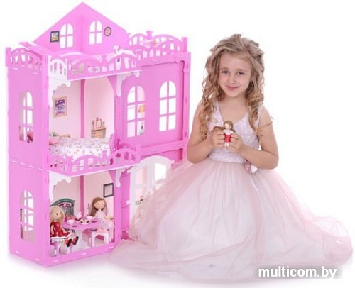 Krasatoys Дом Элизабет с мебелью 000290 (белый/розовый)