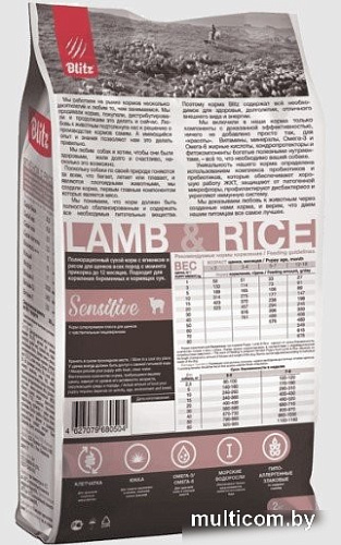 Blitz Pets Sensitive Puppy Lamb & Rice (500 г)
