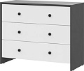 Комод Mio Tesoro Дольче 3 ящика (графит/белый)