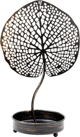 Подсвечник Вещицы Лист Fancy18 (черный)