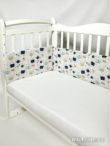 Постельное белье Amarobaby Космос двухсторонний (4 предмета, бирюзовый/синий)