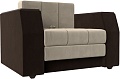 Кресло-кровать Лига диванов Атлантида 28414 (микровельвет, бежевый/коричневый)