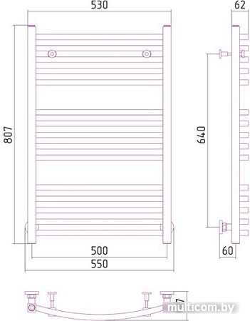 Полотенцесушитель Сунержа Аркус 800x500 00-0251-8050