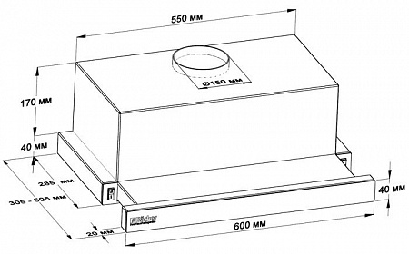 Кухонная вытяжка Backer TH60L-2F70-BG