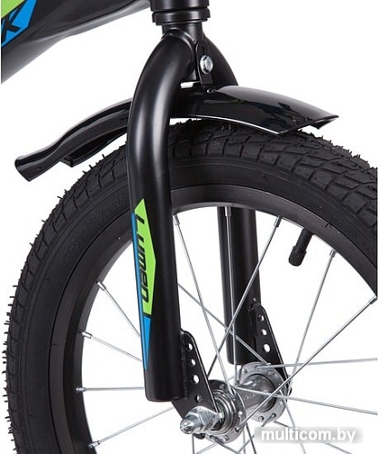 Детский велосипед Novatrack Lumen 16 (черный/синий, 2019)