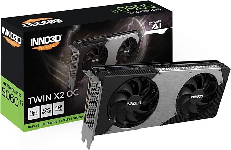 Видеокарта Inno3D GeForce RTX 5060 Ti 16GB Twin X2 OC N506T2-16D7X-191073N