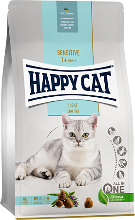 Сухой корм для кошек Happy Cat Sensitive Light 36/9 с птицей 1.3 кг