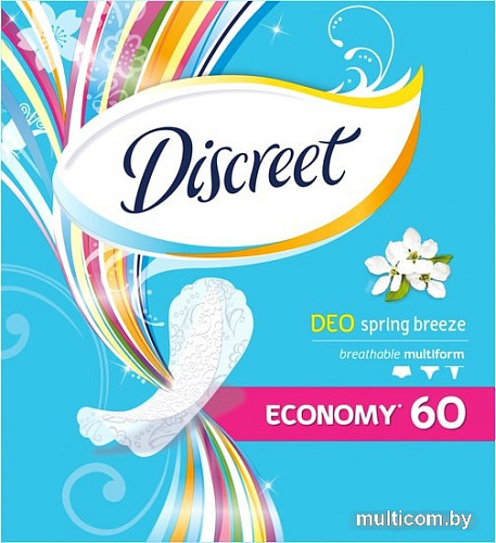 Прокладки ежедневные Discreet Deo Spring Breeze Multiform (60 шт)