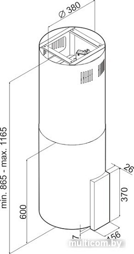 Кухонная вытяжка Ciarko ORW Black Glass 38