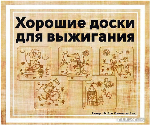 Набор для выжигания Раскрась и подари Веселые животные DR-1051