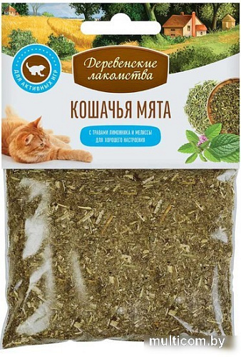 Лакомство для кошек Деревенские лакомства кошачья мята Лимонник + мелисса 15 г
