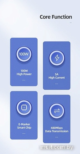 Кабель Usams Type-C - Type-C US-SJ524 (черный)